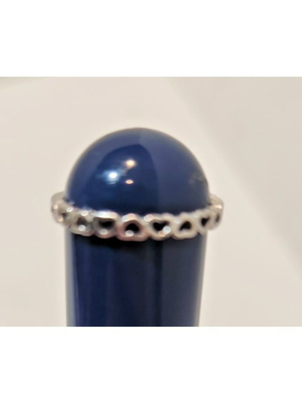 925 Silver Linked Hearts Ring Small Size 7
